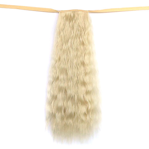 

На клипсе Волнистый Конские хвостики Завязки Волосы Наращивание волос 20 дюйм Отбеливатель Blonde