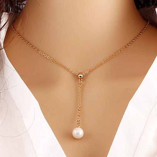 

Women's Pendant Necklace Pearl Necklace Party Work Casual Fashion Pearl Imitation Pearl Alloy Gold Necklace Jewelry For Wedding Party Daily Casual