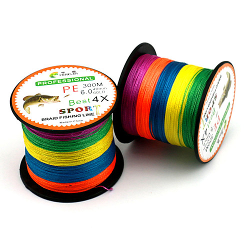 

PE Braided Line / Dyneema / Superline 4 pcs 300M / 330 Yards PE 80LB 70LB 60LB 0.14-0.5mm Sea Fishing Ice Fishing General Fishing / 50LB / 45LB / 40LB / 38LB / 30LB