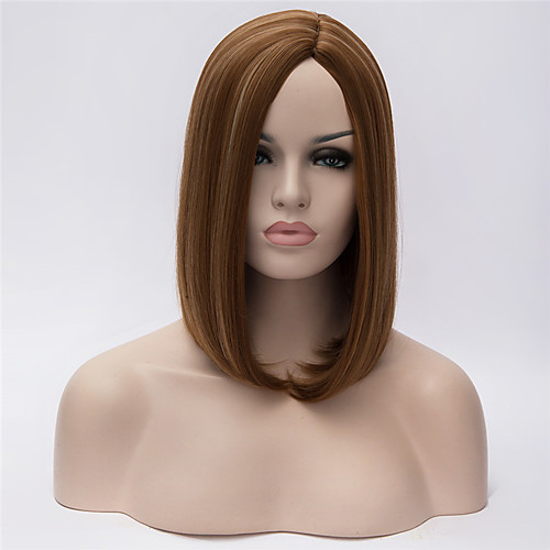 

Synthetic Wig Straight kinky Straight kinky straight Straight Bob Asymmetrical Wig Short Brown Synthetic Hair Women's Middle Part Bob Natural Hairline Brown