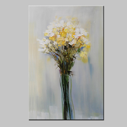 

Oil Painting Hand Painted - Floral / Botanical Modern With Stretched Frame / Stretched Canvas