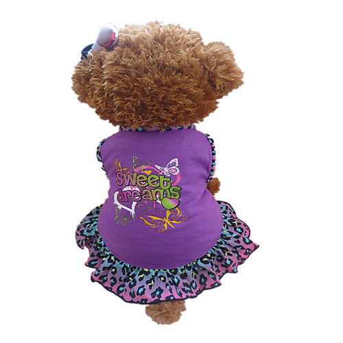

Dog Dress Dog Clothes Purple Costume Cotton Heart Animal XXS XS S M