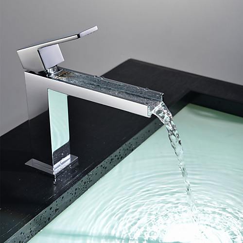 

Ванная раковина кран - Водопад Хром По центру Одной ручкой одно отверстиеBath Taps