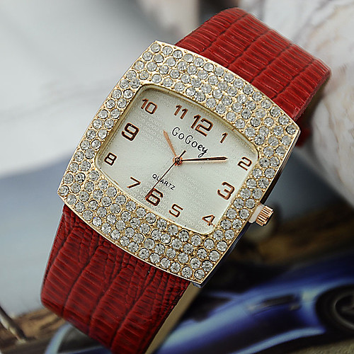 

Жен. Наручные часы Diamond Watch Квадратные часы Кварцевый Черный / Белый / Красный Имитация Алмазный Аналоговый Дамы Мода Элегантный стиль - Коричневый Красный Розовый Один год Срок службы батареи