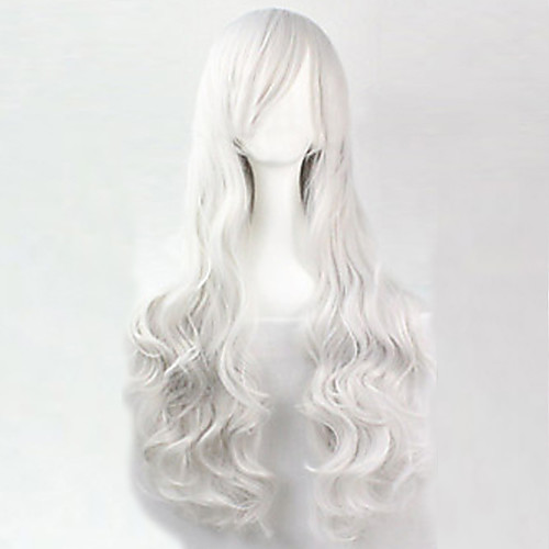 

Synthetic Wig Curly Loose Wave Natural Wave Natural Wave Curly Wig Long White Synthetic Hair 25 inch Women's White