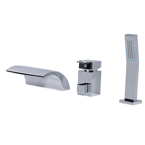 

Bathtub Faucet - Waterfall Chrome Tub And Shower Single Handle Three Holes