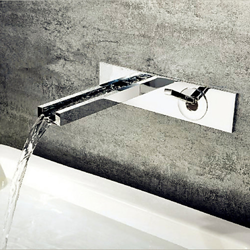 

Ванная раковина кран - Водопад Хром На стену Одной ручкой Два отверстияBath Taps