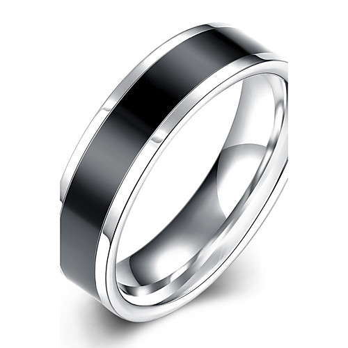 

Men's Ring Black Stainless Steel Titanium Steel Tungsten Steel European Fashion Elegant Wedding Party Jewelry Two tone