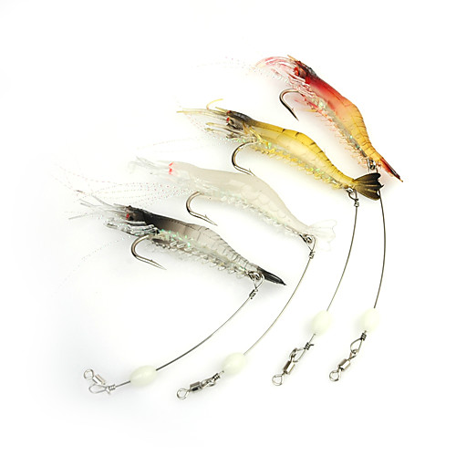 

3 pcs Fishing Lures Soft Bait Luminous Sinking Bass Trout Pike Sea Fishing Spinning Jigging Fishing Soft Plastic Silicon / Freshwater Fishing / Bass Fishing / Lure Fishing