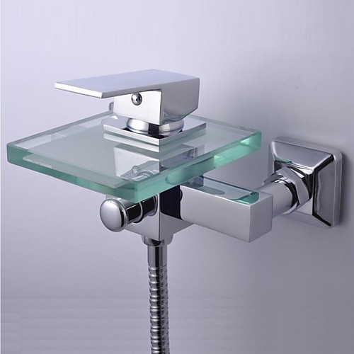 

Смеситель для ванны - Современный Хром Ванна и душ Керамический клапан Bath Shower Mixer Taps / Одной ручкой Два отверстия