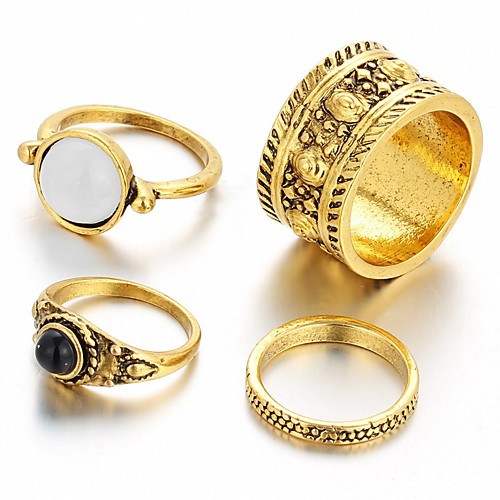 

Women's Statement Ring Multi Finger Ring Silver Golden Vintage Fashion Wedding Party Jewelry / Crystal