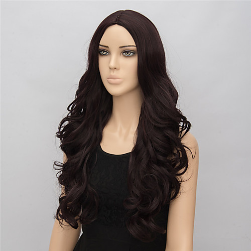 

Synthetic Wig Wavy Wavy Wig Medium Length Brown Synthetic Hair Women's Brown