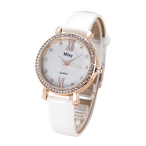 

Women's Fashion Watch Quartz Quilted PU Leather Black / White / Red Casual Watch Analog Orange White Black