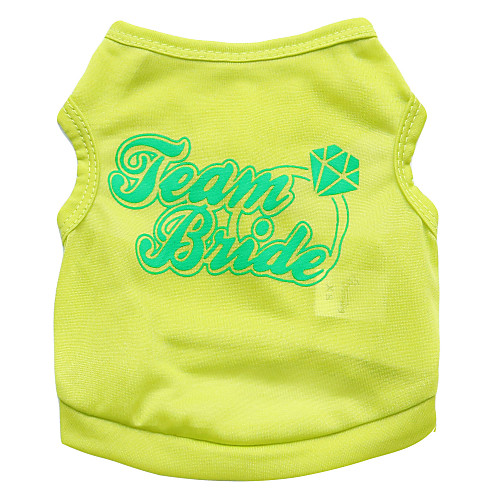 

Cat Dog Vest Dog Clothes Letter & Number Green Blue Pink Terylene Costume For Spring & Fall Summer Men's Women's Casual / Daily