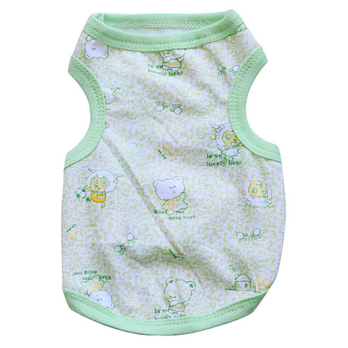 

Cat Dog Shirt / T-Shirt Dog Clothes Breathable Yellow Green Costume Cotton Animal Fashion XS S M L