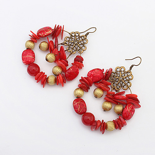 

Women's Drop Earrings Dangle Earrings Beaded Ladies Vintage Bohemian European Fashion Boho Resin Earrings Jewelry Orange / Red / Green For Party Daily Casual