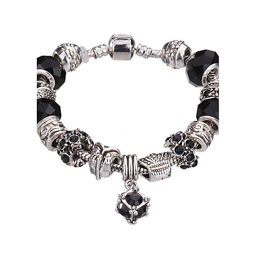 

Women's Girls' Crystal Charm Bracelet Bracelet Bangles Bead Bracelet Beaded Ladies European Fashion Acrylic Bracelet Jewelry Red / Green / Blue For Christmas Gifts Party Daily Casual / Silver Plated