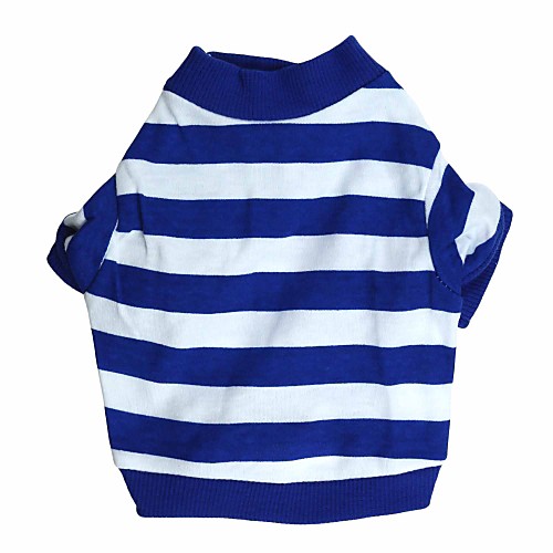 

Cat Dog Shirt / T-Shirt Dog Clothes Stripes Blue Pink Cotton Costume For Spring & Fall Men's Women's Fashion