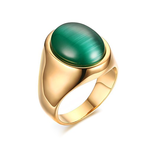 

Men's Statement Ring Opal Green Titanium Steel Opal Statement Vintage Fashion Party Daily Jewelry