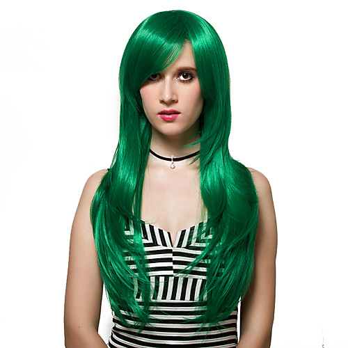 

Synthetic Wig Straight Wig Long Green Synthetic Hair Women's Green