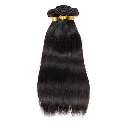 

3 Bundles Brazilian Hair Straight Virgin Human Hair Natural Color Hair Weaves / Hair Bulk Human Hair Weaves 8a Human Hair Extensions