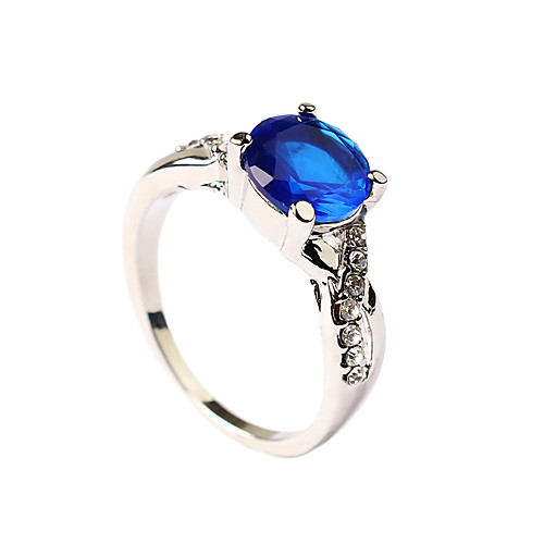 

Women's Statement Ring Cubic Zirconia Blue Zircon Emerald Alloy Statement Vintage Fashion Party Daily Jewelry / Casual