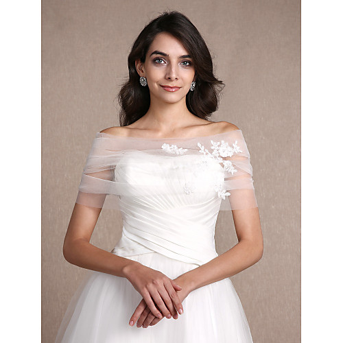 

Sleeveless Tulle Wedding / Party Evening Women's Wrap With Appliques Shrugs