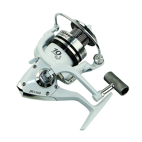 

Spinning Reel 5.1/1 Gear Ratio10 Ball Bearings Hand Orientation Exchangable Spinning / Lure Fishing - JK1000-5000