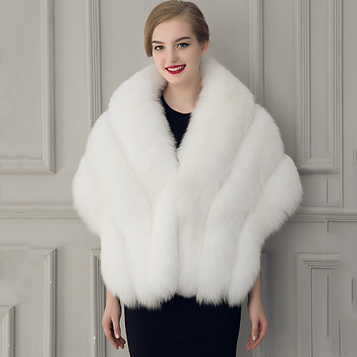 

Sleeveless Faux Fur Wedding / Party Evening Women's Wrap With Feathers / Fur Capelets