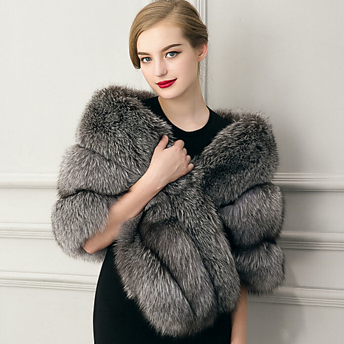 

Sleeveless Faux Fur Wedding / Party Evening / Casual Women's Wrap With Feathers / Fur Capelets