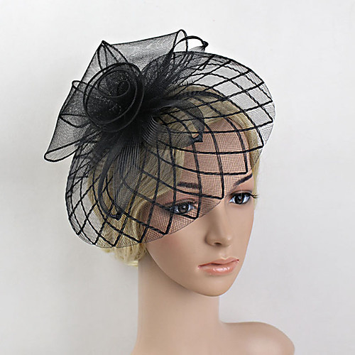 

Перья / Сеть Fascinators / Головные уборы с Цветы 1шт Свадьба / Особые случаи Заставка