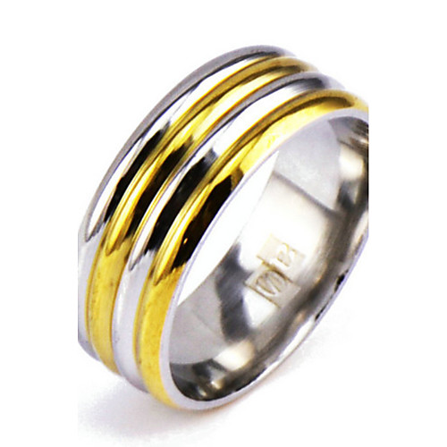 

Men's Band Ring Groove Rings Silver Alloy Punk Rock Daily Casual Jewelry