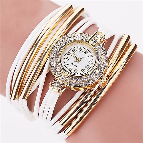 

Жен. Часы-браслет Кварцевый Кожа Черный / Белый / Серебристый металл Аналоговый Дамы Кольцеобразный Мода - Синий Розовый Светло-синий / Нержавеющая сталь