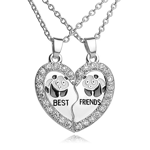 

Men's Women's Pendant Necklace Pendant Necklace Friends Panda Animal Friendship Relationship Personalized Vintage European Double-layer Alloy Silver Necklace Jewelry For Daily Casual Sports