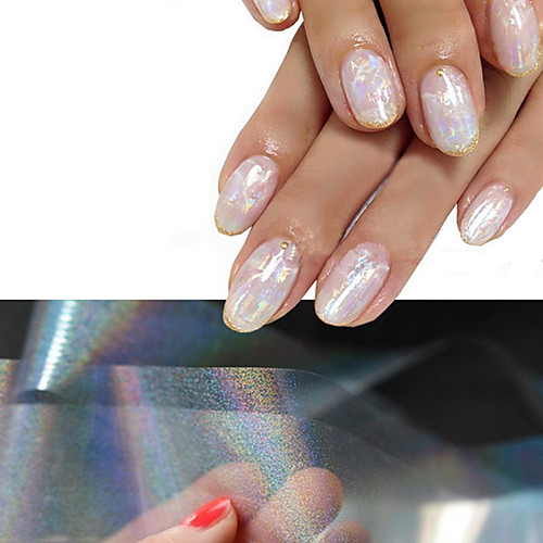 

4pcs new transparent nail art foils 4cmx50cm starry sky glitter nail transfer sticker