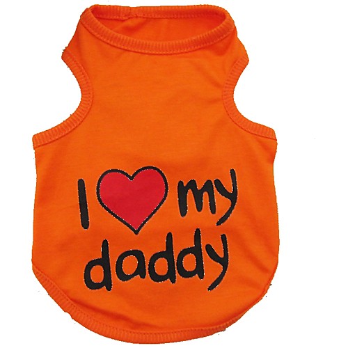 

Cat Dog Vest Dog Clothes Orange Blue Pink Costume Cotton Heart Casual / Daily S M L XL XXL