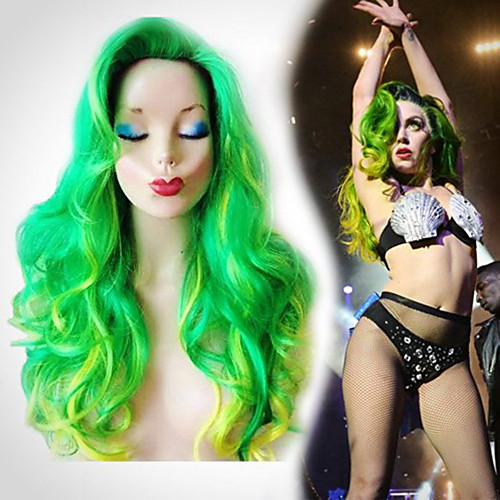 

Synthetic Wig Cosplay Wig Body Wave Style Wig Green Synthetic Hair Women's Green Wig Long Very Long