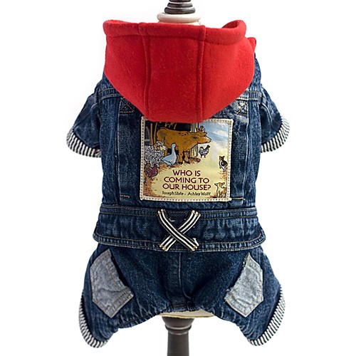 

Dog Jumpsuit Denim Jacket / Jeans Jacket Dog Clothes Jeans Blue Denim Costume For Spring & Fall Winter Men's Women's Cowboy Fashion