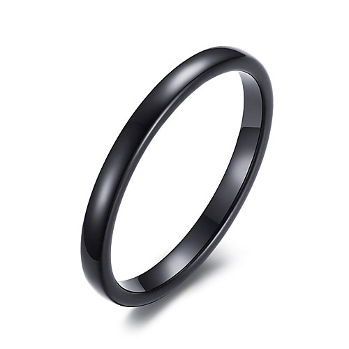 

Men's Band Ring thumb ring Black Tungsten Steel Ladies Fashion Wedding Party Jewelry