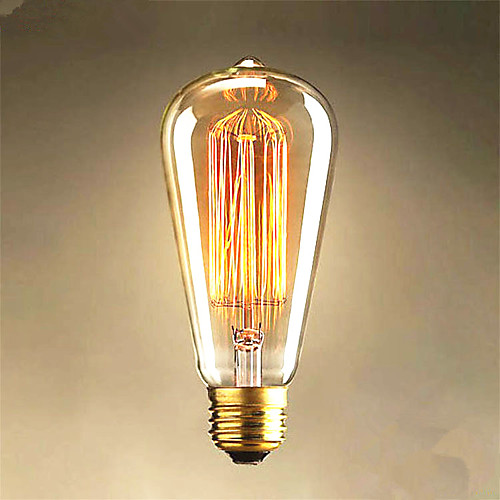 

1шт 40 W E26 / E27 ST64 Тёплый белый 2300 k Ретро / Декоративная Лампа накаливания Vintage Эдисон лампочка 220-240 V