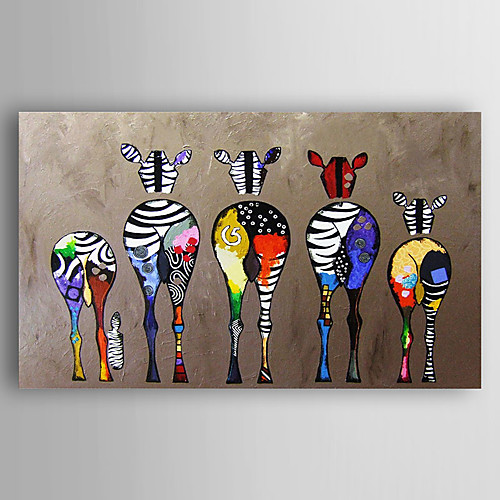 

ручная роспись холст животных масляной живописи пять красочных зебра современного искусства растянуты готовы повесить