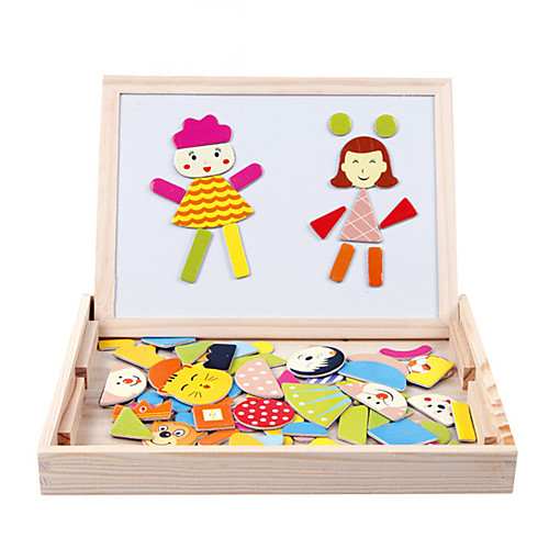 

Drawing Toy Drawing Tablet Jigsaw Puzzle Magnetic Easel Educational Toy Magnetic Novelty Wooden Kid's Toy Gift