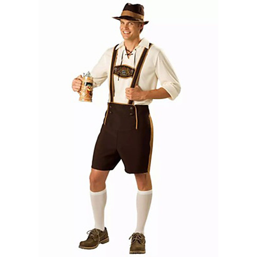 фото Хэллоуин октоберфест ледерхозе муж. кофты брюки больше аксессуаров баварский костюм коричневый Lightinthebox