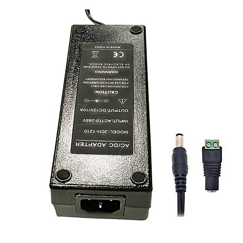 

ZDM 1PC 120W DC12V 10A AC Power Supply DC5.5 x 2.1mm Superior Quality Power Adapter for LED Light Strip - Black (AC100~240V 50 Hz to DC 12V)