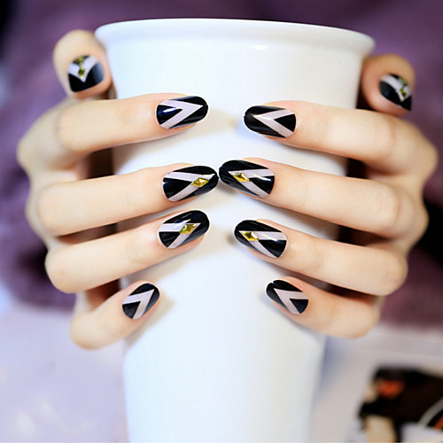 

24pcs-set-nail-strips-simple-lines-riveting-good-fashion-collocation