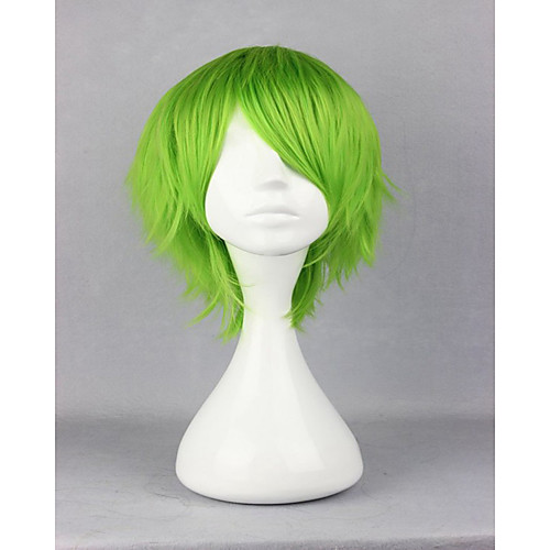 

anime kidou senshi gundam 00 ribbons almark 32cm short light green cosplay wig party costume wigs Halloween