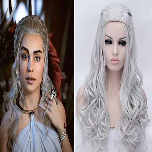 

death parade nona girl s long braid light sky blue color anime cosplay wig with ponytail heat resistant wigs Halloween