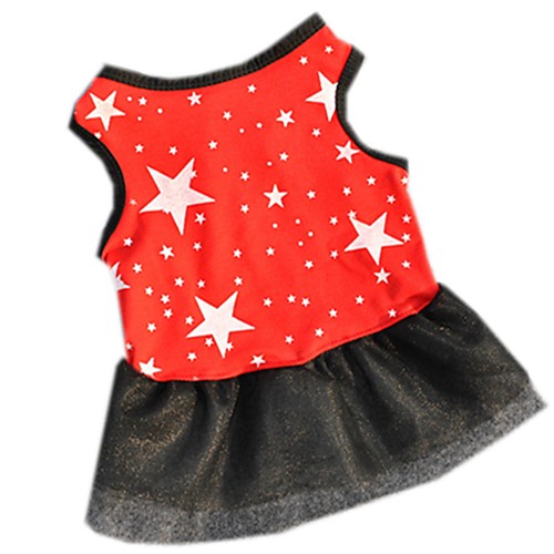 

Cat Dog Dress Dog Clothes Black Red Costume Cotton Stars Casual / Daily XS S M L