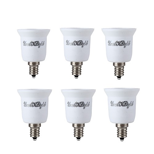 

youoklight 6pcs E14 для e27 адаптера свет колбы лампы конвертер - серебро белый