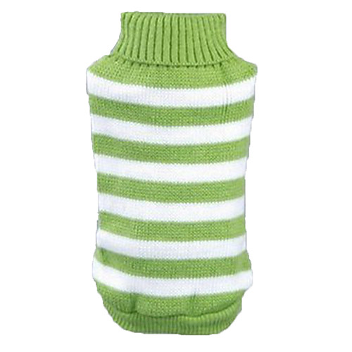 

Cat Dog Sweater Dog Clothes Stripes Green Blue Pink Acrylic Fibers Costume For Spring & Fall Winter Men's Women's Casual / Daily